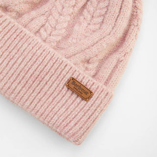 Barbour Womens Elsdon Cable-Knit Beanie Hat Gardenia - Parasol Store