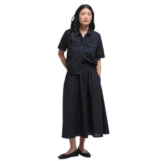 Barbour Womens Elsie Midi Skirt Black - Parasol Store