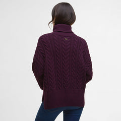 Barbour Womens Embleton Rollneck Jumper Black Cherry - Parasol Store