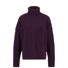 Barbour Womens Embleton Rollneck Jumper Black Cherry - Parasol Store