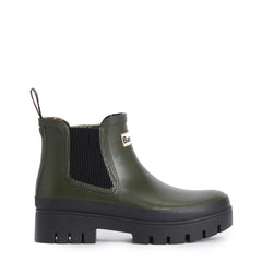 Barbour Womens Halton Chelsea Welly Olive/Black - Parasol Store