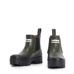 Barbour Womens Halton Chelsea Welly Olive/Black - Parasol Store