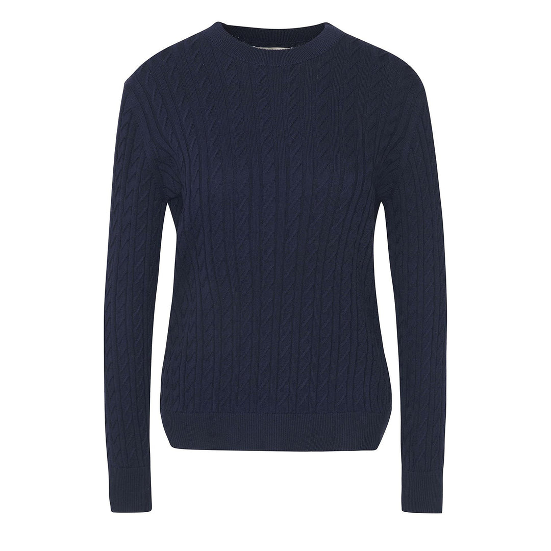 Barbour Womens Hartland Crew Knitted Jumper Navy - Parasol Store