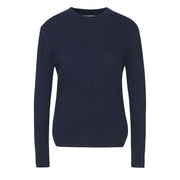Barbour Womens Hartland Crew Knitted Jumper Navy - Parasol Store