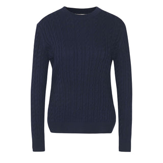 Barbour Womens Hartland Crew Knitted Jumper Navy - Parasol Store
