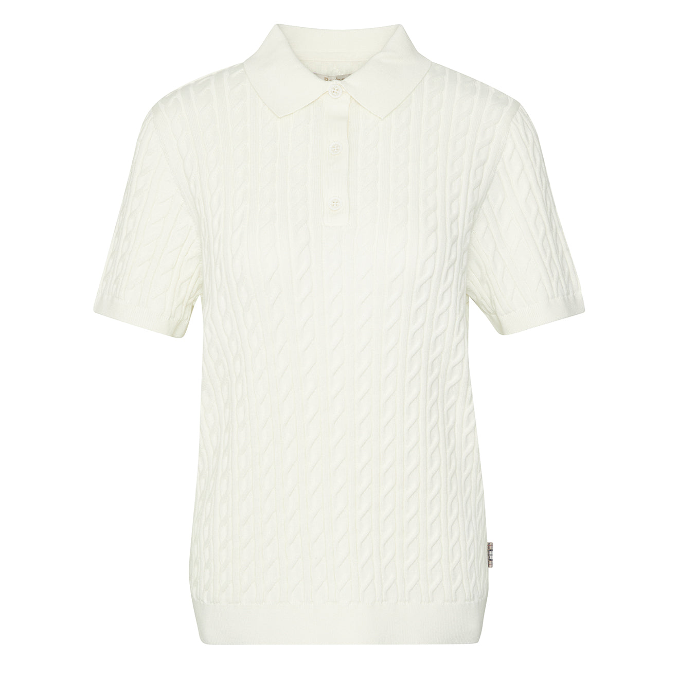 Barbour Womens Hartland Knitted Polo Jumper Cloud - Parasol Store
