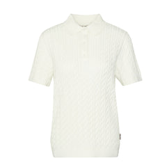 Barbour Womens Hartland Knitted Polo Jumper Cloud
