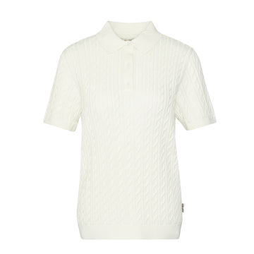 Barbour Womens Hartland Knitted Polo Jumper Cloud