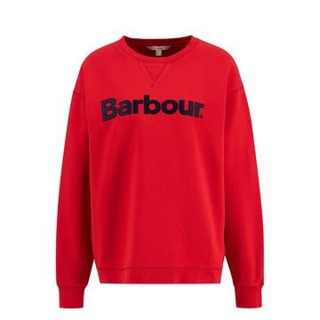 Barbour Womens Hartland Logo Sweatshirt Poppy Red