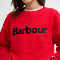 Barbour Womens Hartland Logo Sweatshirt Poppy Red