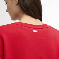Barbour Womens Hartland Logo Sweatshirt Poppy Red