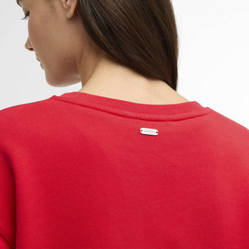 Barbour Womens Hartland Logo Sweatshirt Poppy Red