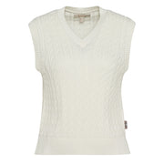 Barbour Womens Hartland Sleeveless Knitted Jumper Cloud - Parasol Store