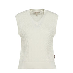 Barbour Womens Hartland Sleeveless Knitted Jumper Cloud