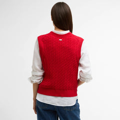 Barbour Womens Hartland Sweater Vest Poppy Red
