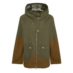 Barbour Womens Hayley Showerproof Jacket Dusky Green/Breen/Ancient Tartan - Parasol Store
