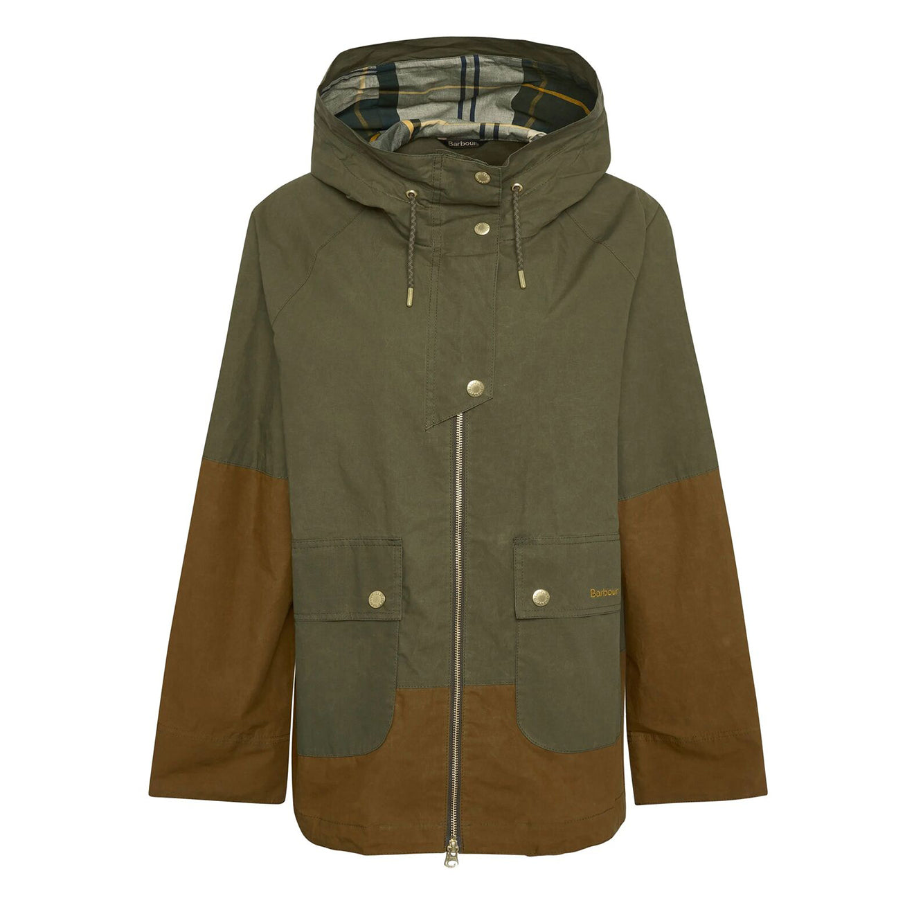 Barbour Womens Hayley Showerproof Jacket Dusky Green/Breen/Ancient Tartan - Parasol Store
