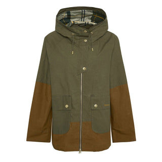 Barbour Womens Hayley Showerproof Jacket Dusky Green/Breen/Ancient Tartan - Parasol Store