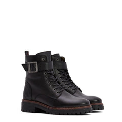 Barbour Womens Heidi Commando Lace Up Boots Black - Parasol Store