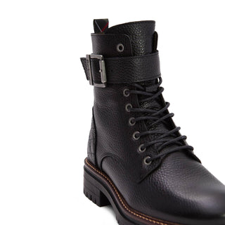 Barbour Womens Heidi Commando Lace Up Boots Black - Parasol Store