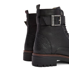Barbour Womens Heidi Commando Lace Up Boots Black - Parasol Store