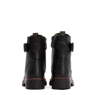Barbour Womens Heidi Commando Lace Up Boots Black - Parasol Store