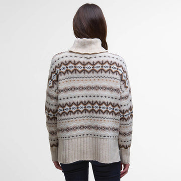 Barbour Womens Helen Fair Isle Roll-Neck Jumper Birch Multi - Parasol Store
