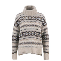 Barbour Womens Helen Fair Isle Roll-Neck Jumper Birch Multi - Parasol Store