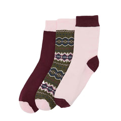 Barbour Womens Helen Fair Isle Sock Gift Set Olive - Parasol Store