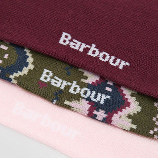 Barbour Womens Helen Fair Isle Sock Gift Set Olive - Parasol Store