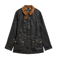 Barbour Womens Icons Beadnell Wax Jacket Navy / Birchwood