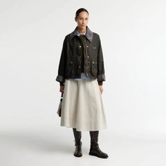 Barbour Womens Icons Tartan Collar Spey Wax Jacket Olive / Classic