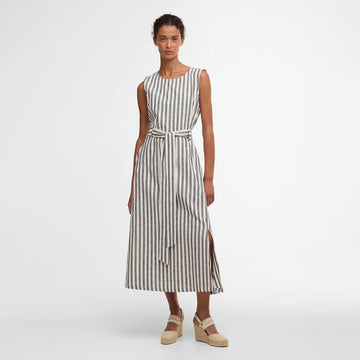 Barbour Womens Inez Midi Dress Dark Navy Stripe