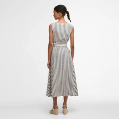 Barbour Womens Inez Midi Dress Dark Navy Stripe