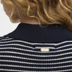 Barbour Womens Inez Striped Collared Jumper Dark Navy Stripe - Parasol Store