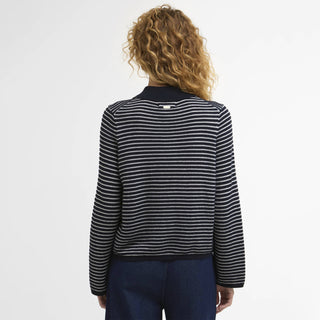 Barbour Womens Inez Striped Collared Jumper Dark Navy Stripe - Parasol Store
