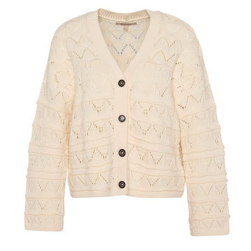 Barbour Womens Isla Knitted Cardigan Cloud - Parasol Store