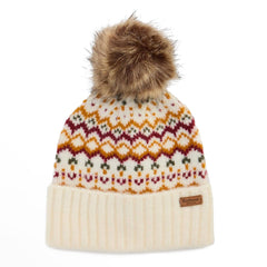 Barbour Womens Kingsford Fair Isle Beanie Hat Cloud - Parasol Store