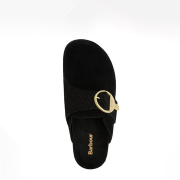 Barbour Womens Kyra Closed Toe Sandal Black Suede