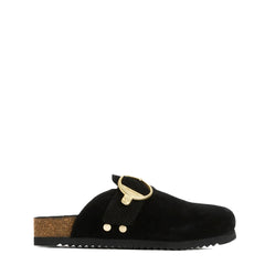 Barbour Womens Kyra Closed Toe Sandal Black Suede