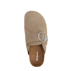 Barbour Womens Kyra Closed Toe Sandal Taupe Suede