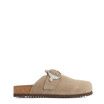 Barbour Womens Kyra Closed Toe Sandal Taupe Suede