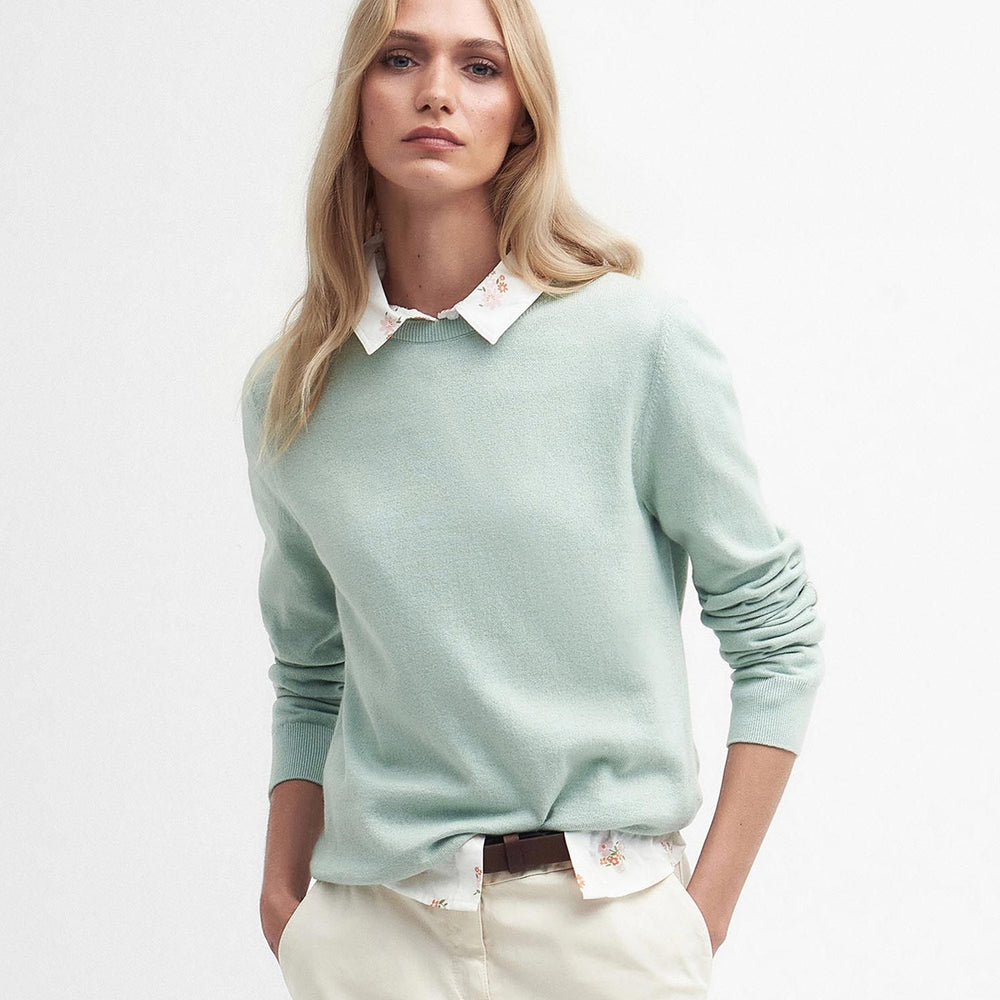 Barbour Womens Lavender Crew Neck Jumper Bayleaf - Parasol Store