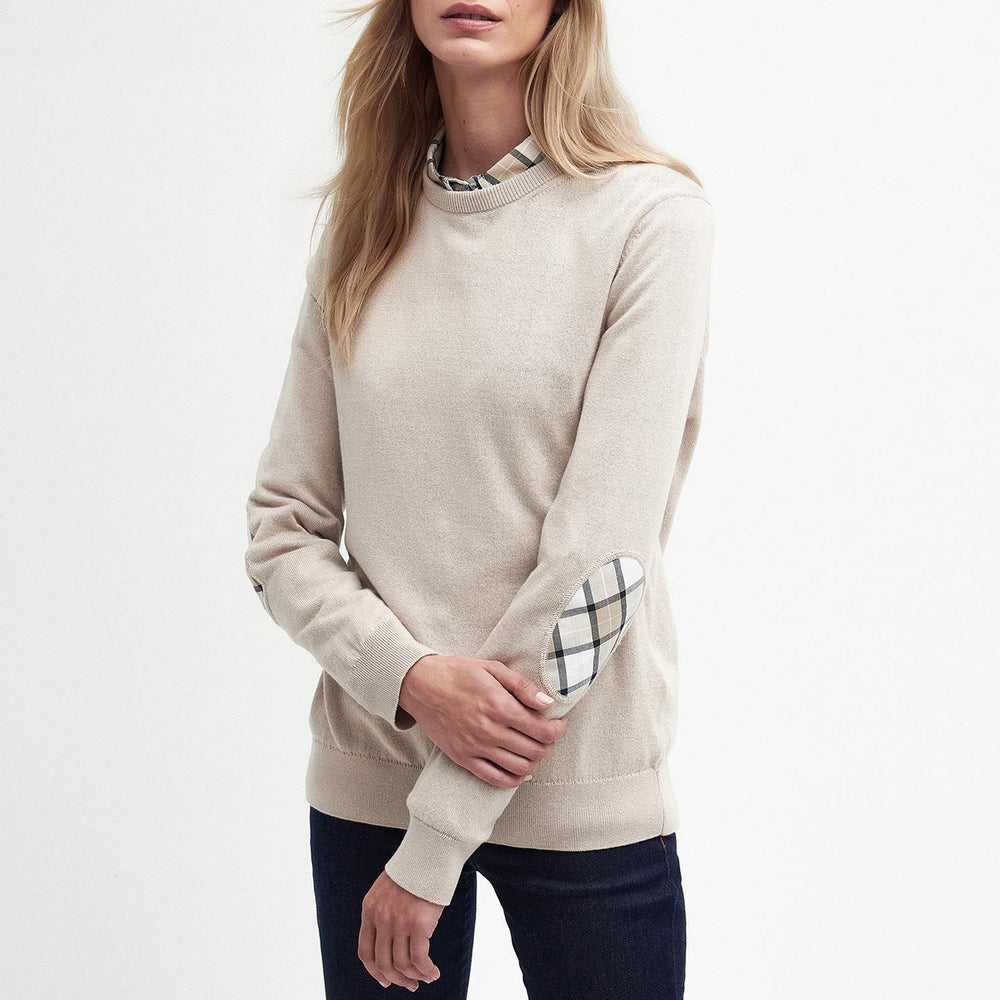 Barbour Womens Lavender Crew Neck Jumper Sand - Parasol Store