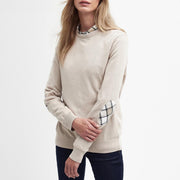 Barbour Womens Lavender Crew Neck Jumper Sand - Parasol Store