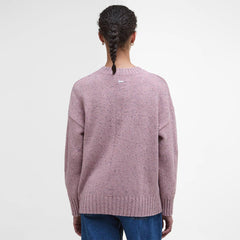 Barbour Womens Lavensdale Crew Knitted Jumper Pink Blush - Parasol Store