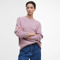 Barbour Womens Lavensdale Crew Knitted Jumper Pink Blush - Parasol Store