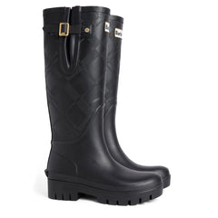 Barbour Womens Leighton Tartan Tall Wellington Black