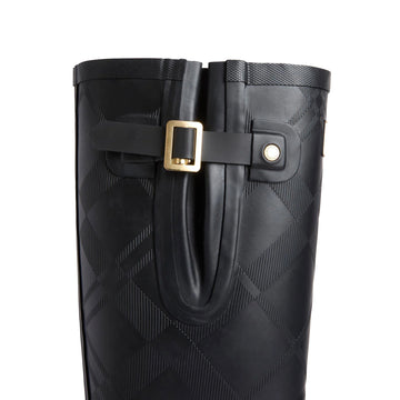 Barbour Womens Leighton Tartan Tall Wellington Black