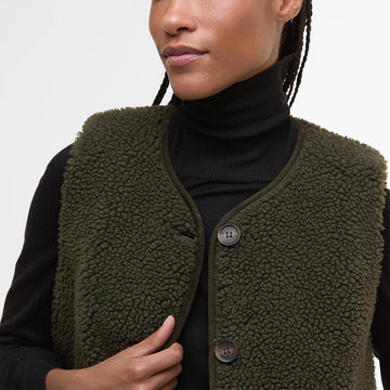 Barbour Womens Luciana Fleece Gilet Olive - Parasol Store
